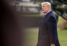 Man in suit walking outside on grassy area