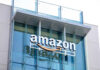 Amazon logo on glass building facade